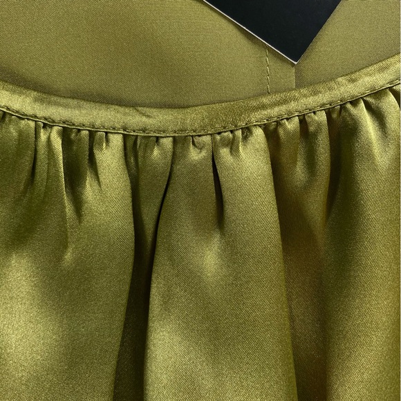 Talbots Silk Tiered Layered Scoop Neck Satin Tank Blouse Shell Green (Size 18WP) - Picture 5 of 9
